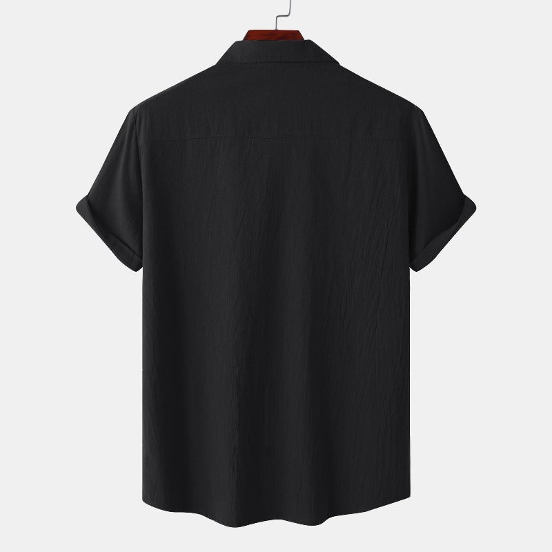 Camisas de linho de mangá curtas camisas masculinas