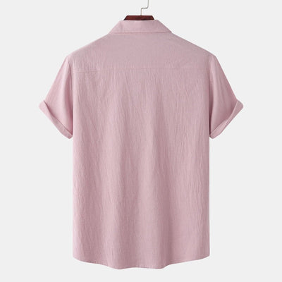 Camisas de linho de mangá curtas camisas masculinas