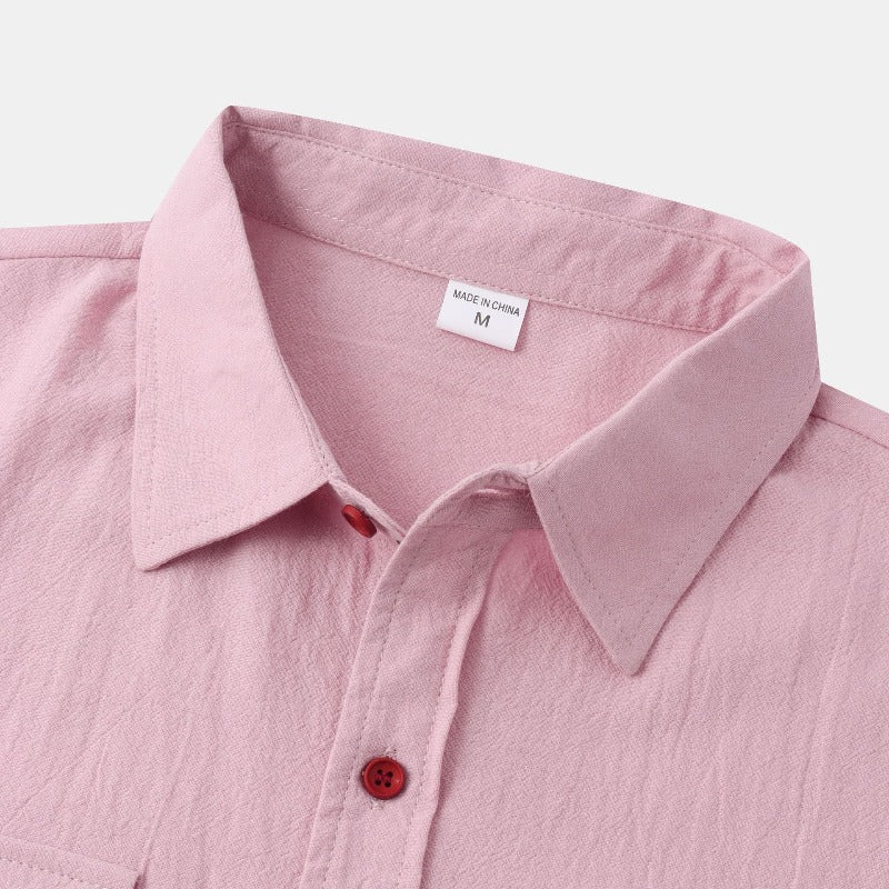 Camisas de linho de mangá curtas camisas masculinas