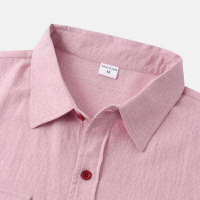 Camisas de linho de mangá curtas camisas masculinas