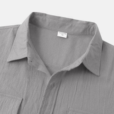 Camisas de linho de mangá curtas camisas masculinas