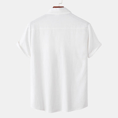 Camisas de linho de mangá curtas camisas masculinas