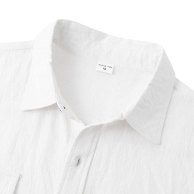 Camisas de linho de mangá curtas camisas masculinas