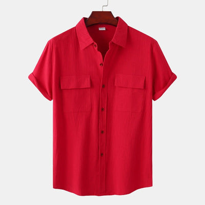 Camisas de linho de mangá curtas camisas masculinas