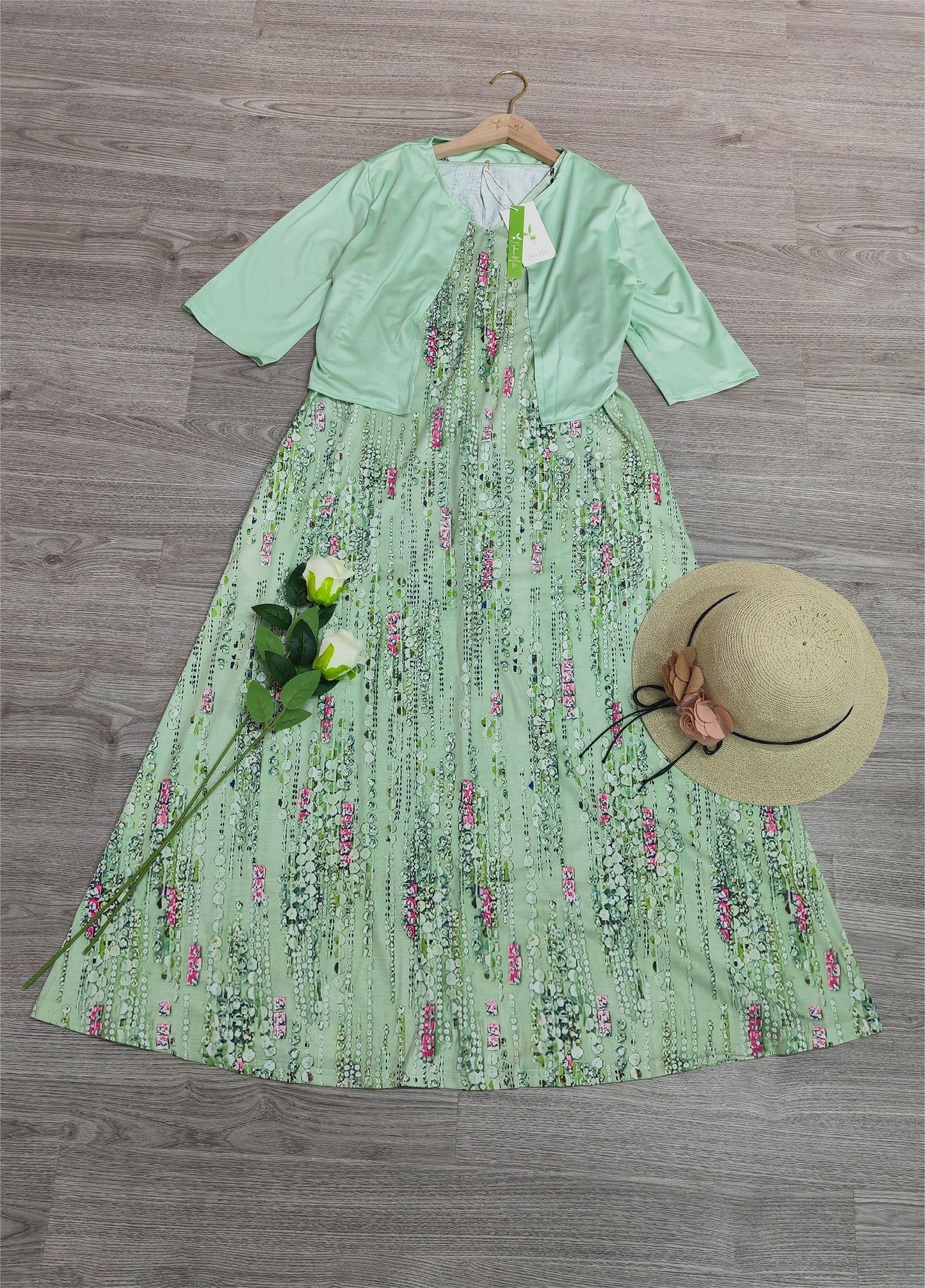 Almuth - Zweiteiliges Midikleid mit Blumendruck