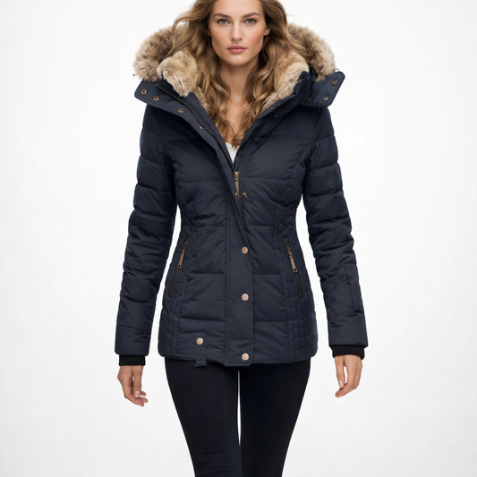 Wasserdichte Winterjacke für Frauen | Winddicht & isoliert | Warme Jacke mit abnehmbarer Kapuze