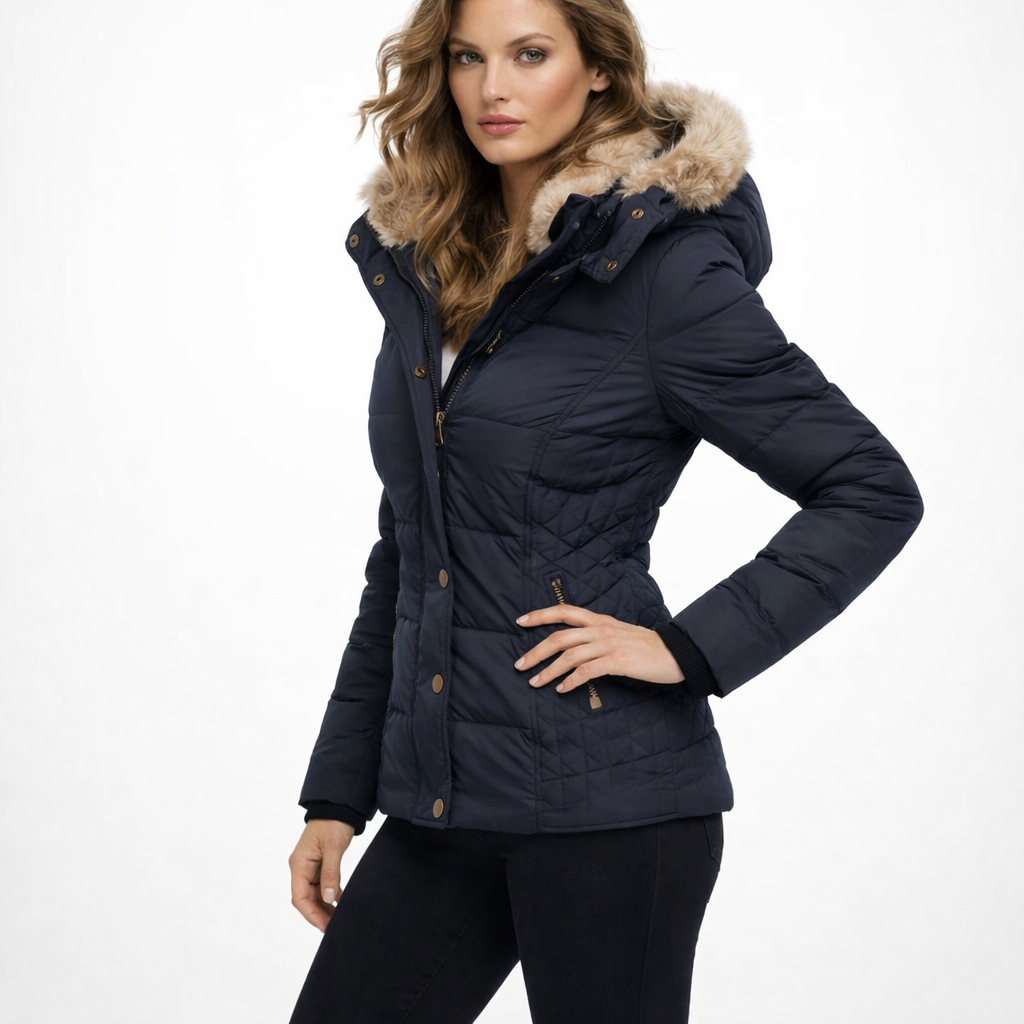 Wasserdichte Winterjacke für Frauen | Winddicht & isoliert | Warme Jacke mit abnehmbarer Kapuze