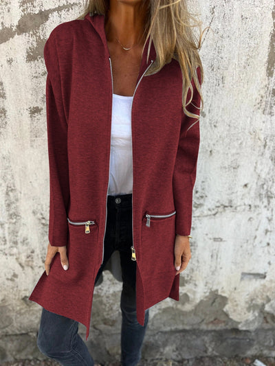 Colete feminino longo, Liso - Angelique