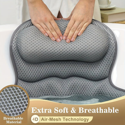 Almohada de baño LuxieSpa 4D Luxe - Almohada transpirable con soporte para cuello y espalda para un baño relajante