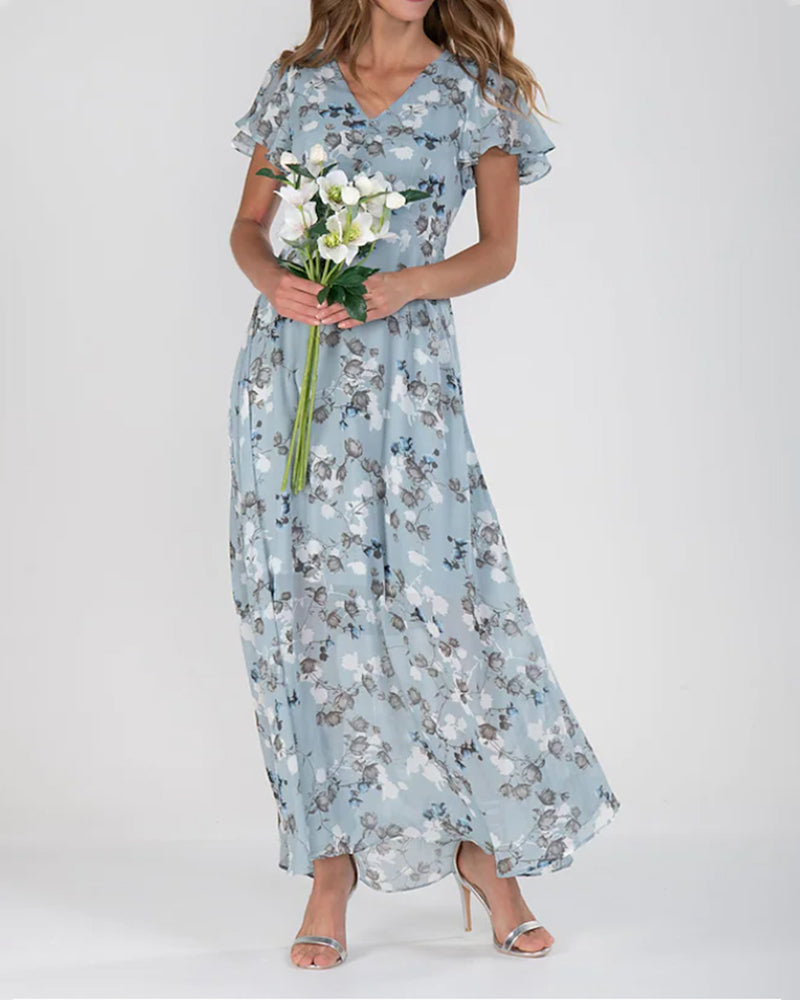 Chiffonkleid mit Rüschen