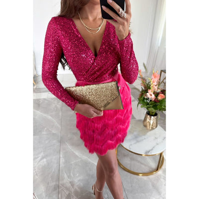 Elia vestido com retalhos e base