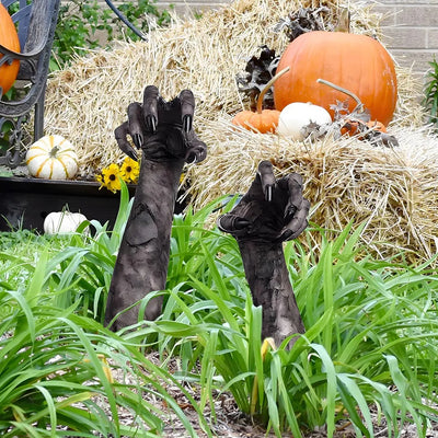 2 piezas 3D simulación Halloween fantasma mano - espeluznante jardín y decoración al aire libre