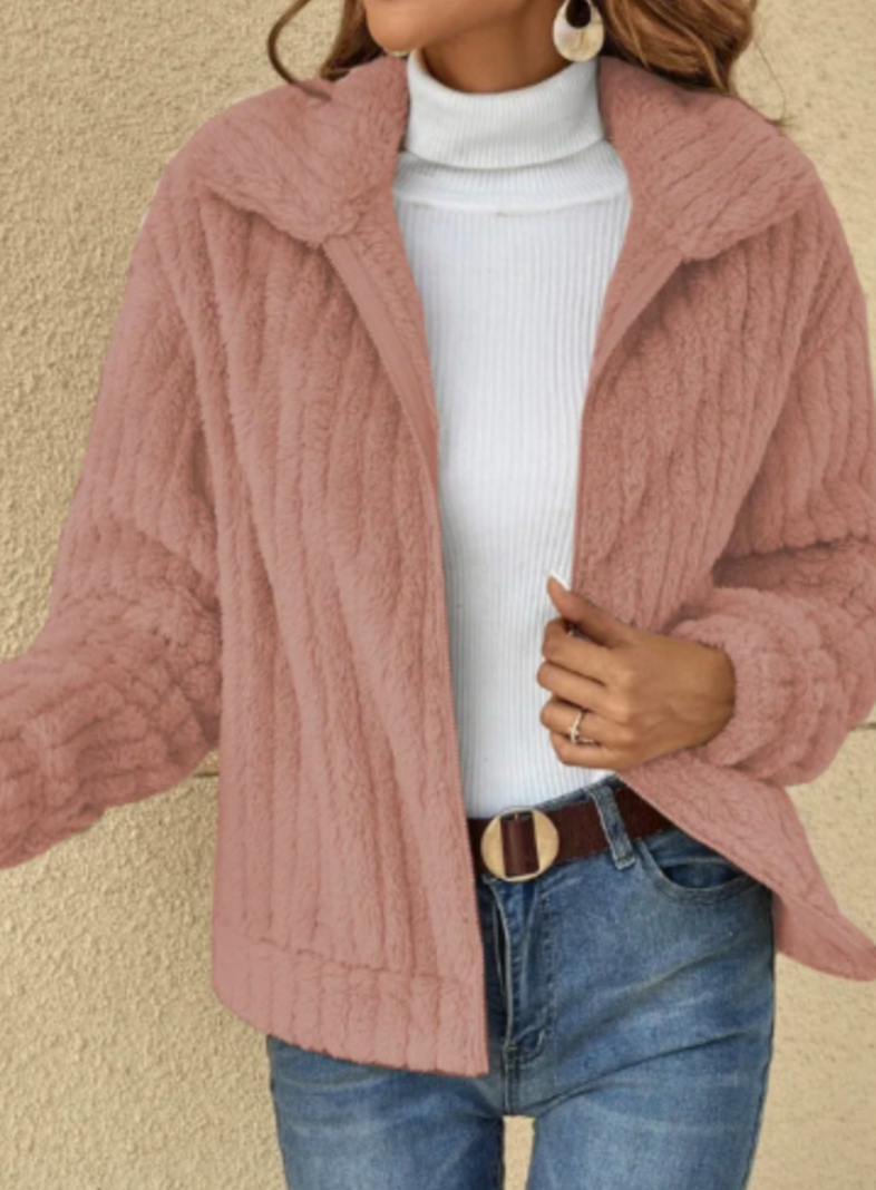 Cardigan chaud en peluche pour femme