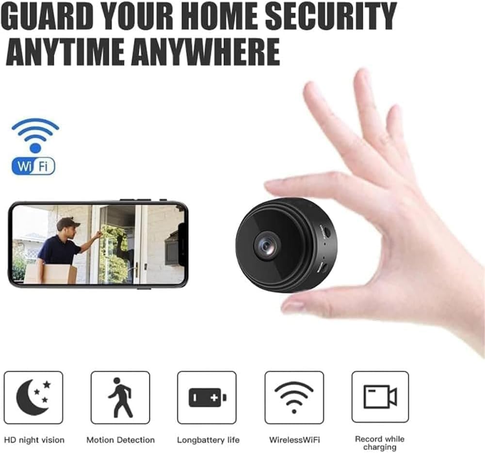 Eyecam Mini Caméra Espion : caméra de sécurité domestique compacte avec Wi-Fi