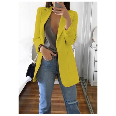 Blazer largo de mujer en caqui MODA