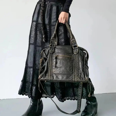 Rachela | Grand sac noir | Cuir doux de haute qualité