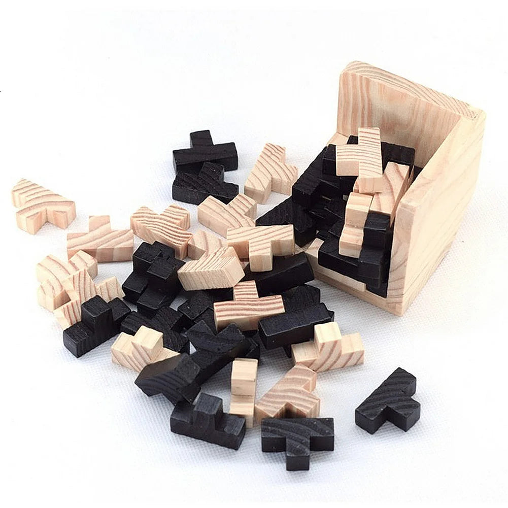 54 piezas de un complicado puzzle de madera
