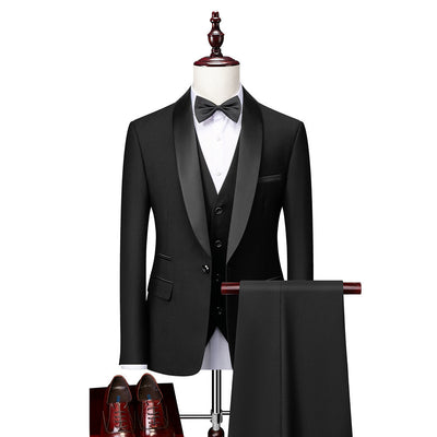 3 -peça de traje de ajuste fino para homens