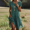 Lise | Vestido curto de mangá e pescoço redondo lunar
