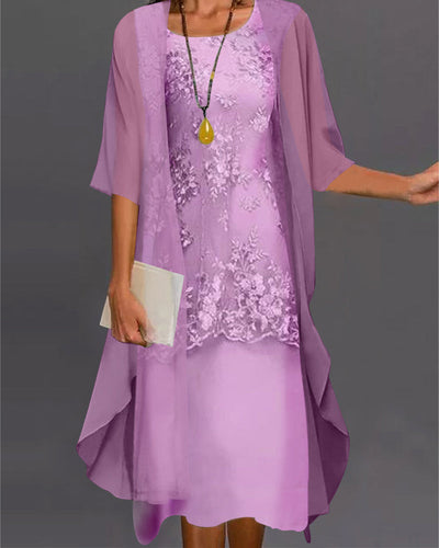 2 piezas Vestido elegante de gasa de seda