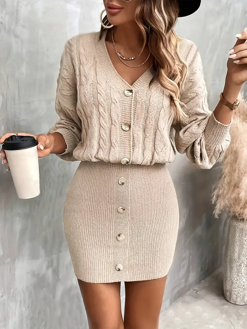 Vestido de corpo oportuno com decote em V