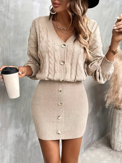 Vestido de corpo oportuno com decote em V