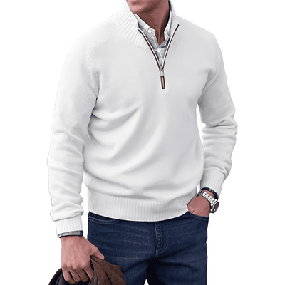 Elegante Jersey de Benoit da Caxemira com zíper