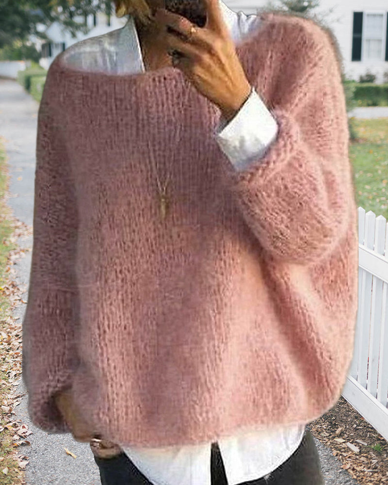 Jersey clásico de punto sin hombros para mujer