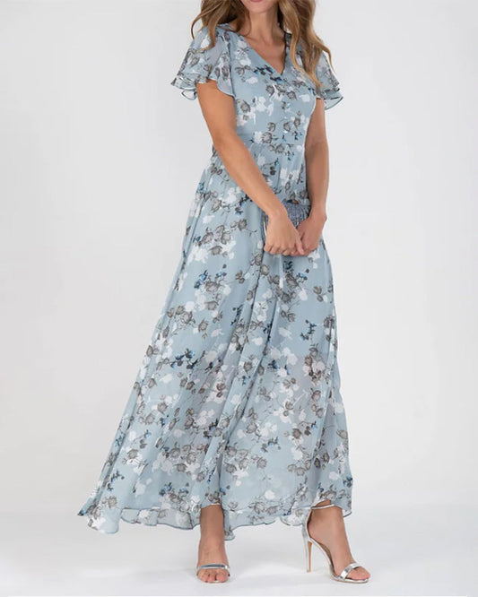 Chiffonkleid mit Rüschen