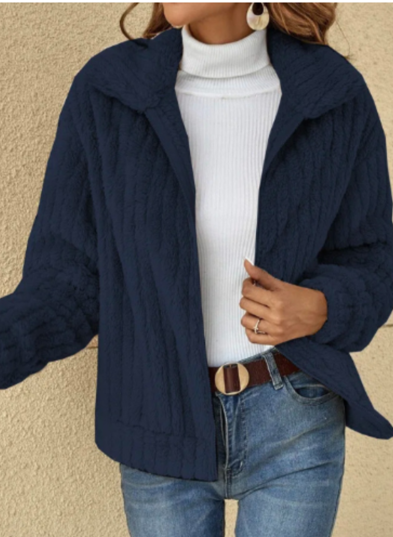 Cardigan chaud en peluche pour femme