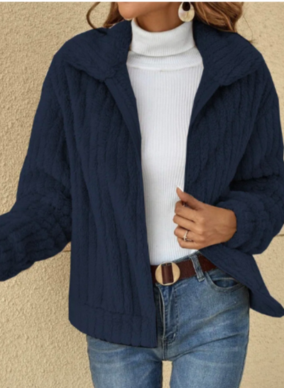 Cardigan chaud en peluche pour femme