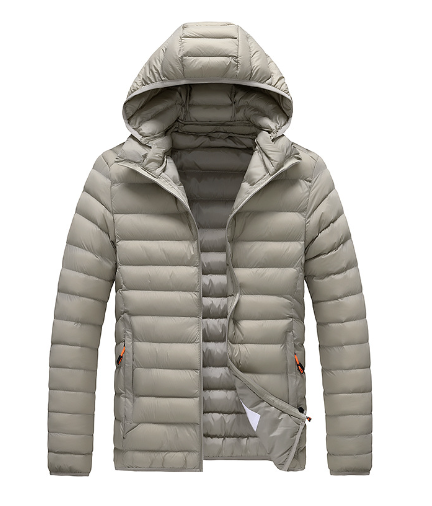Jaqueta polar clara com capuz feminino