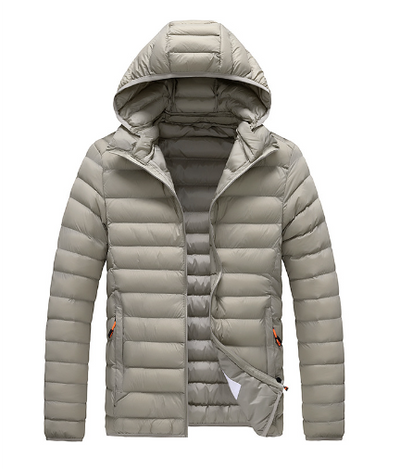 Jaqueta polar clara com capuz feminino