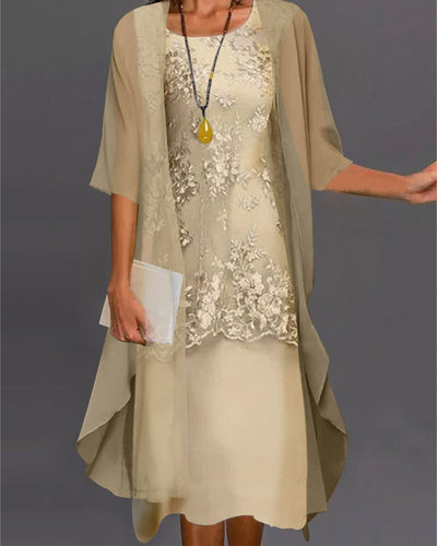 2 piezas Vestido elegante de gasa de seda
