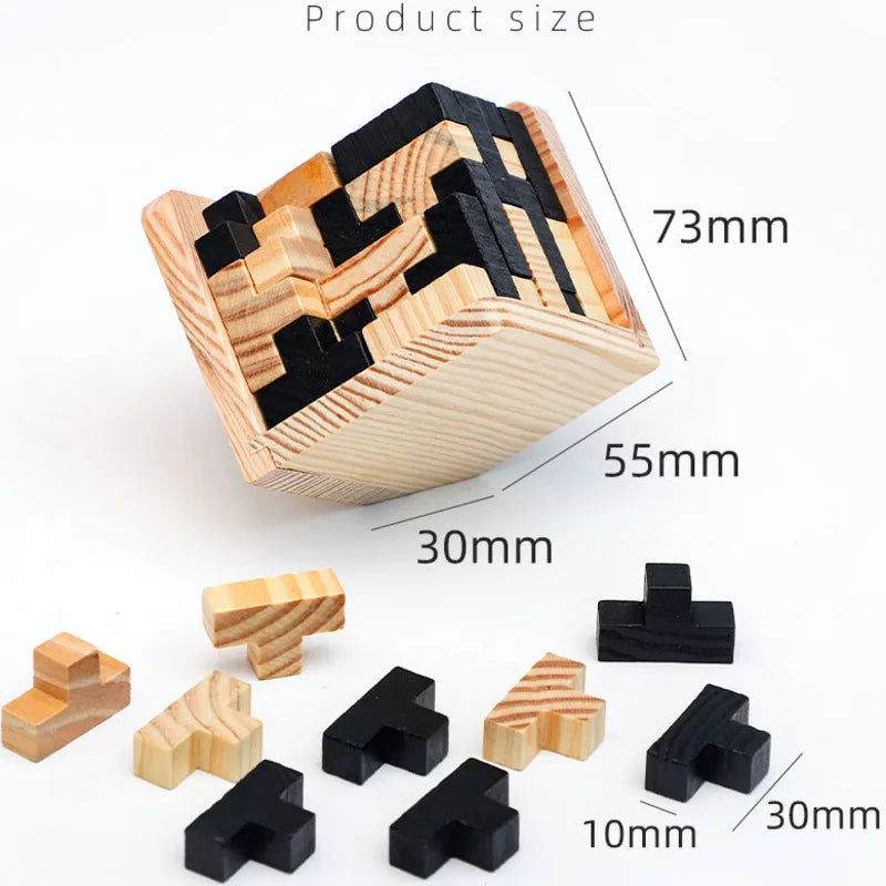 54 piezas de un complicado puzzle de madera