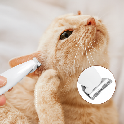 Cortador à prova d'água para cães e gatos com luz LED e lâmina de aço inoxidável largo