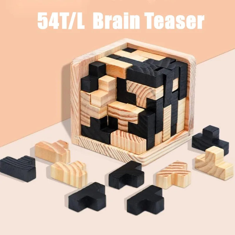 54 piezas de un complicado puzzle de madera
