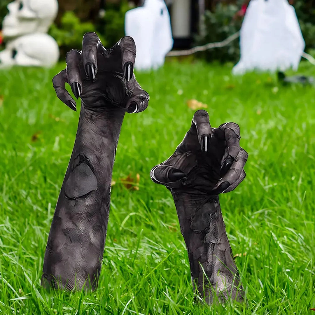 2 piezas 3D simulación Halloween fantasma mano - espeluznante jardín y decoración al aire libre