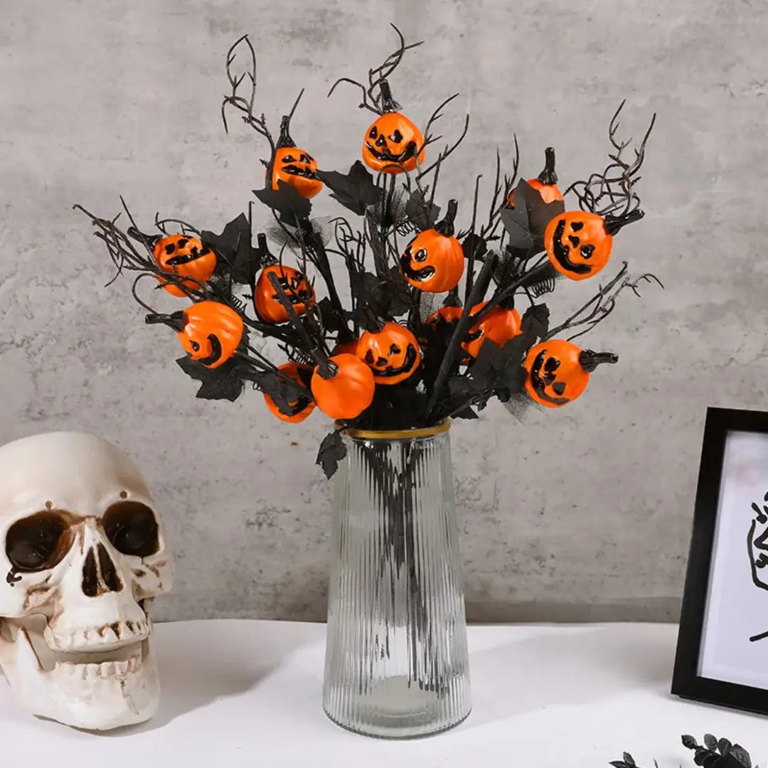 Arte de Halloween calabaza con hojas de arce