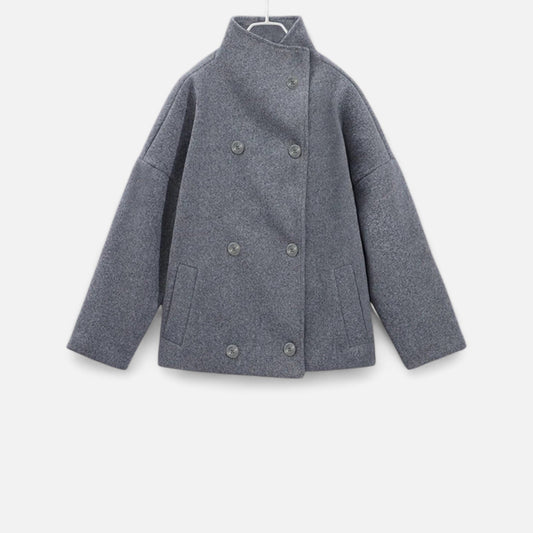 Damen Kurzmantel Hoher Kragen Chic