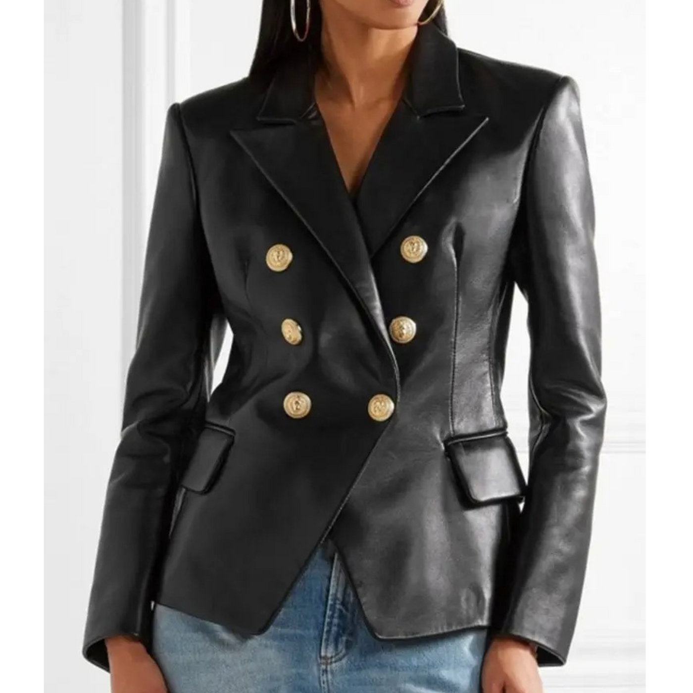 Blazer cruzado de Polielly para mulheres