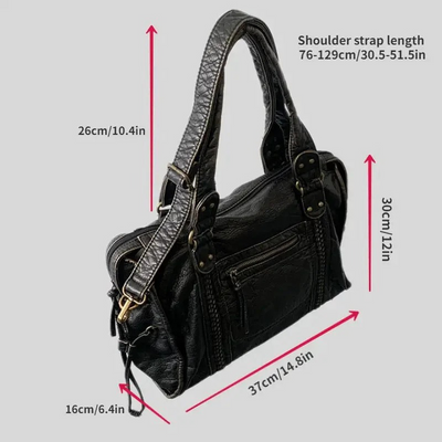 Rachela | Grand sac noir | Cuir doux de haute qualité