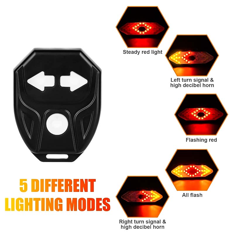Wireless rear light with flashing