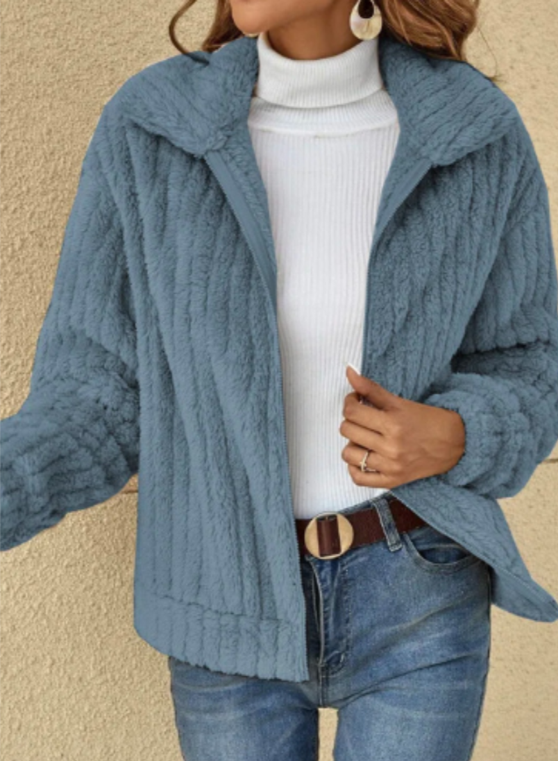 Cardigan chaud en peluche pour femme