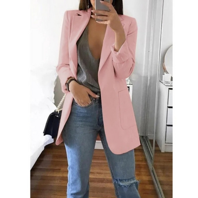 Blazer largo de mujer en caqui MODA