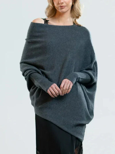Jersey asymétrique en maille avec épaules découvertes