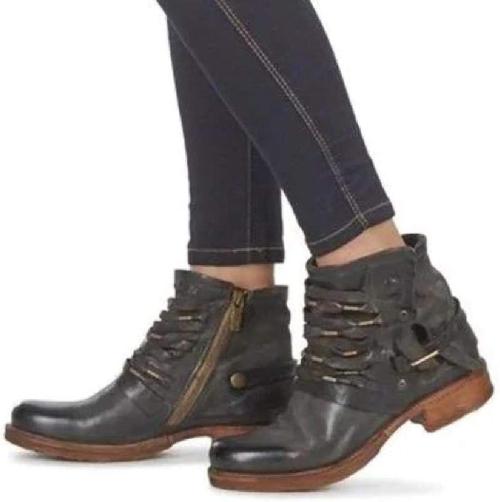 Botines retro de piel para mujer | Tendance