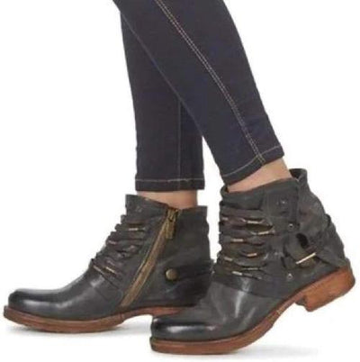 Botines retro de piel para mujer | Tendance