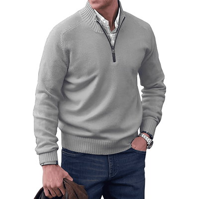 Elegante Jersey de Benoit da Caxemira com zíper