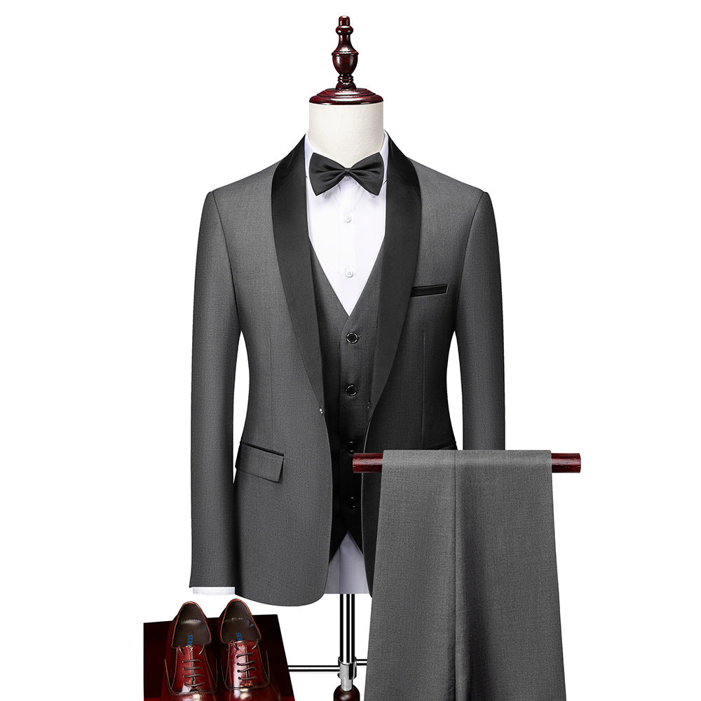 3 -peça de traje de ajuste fino para homens